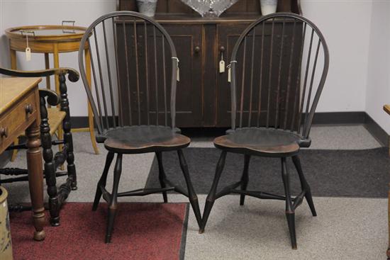 Appraisal: SIX DAVID T SMITH WINDSOR STYLE CHAIRS Black painted chairs