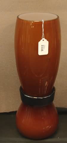 Appraisal: Gourd vase with banded waist Signed Salviati Original label H