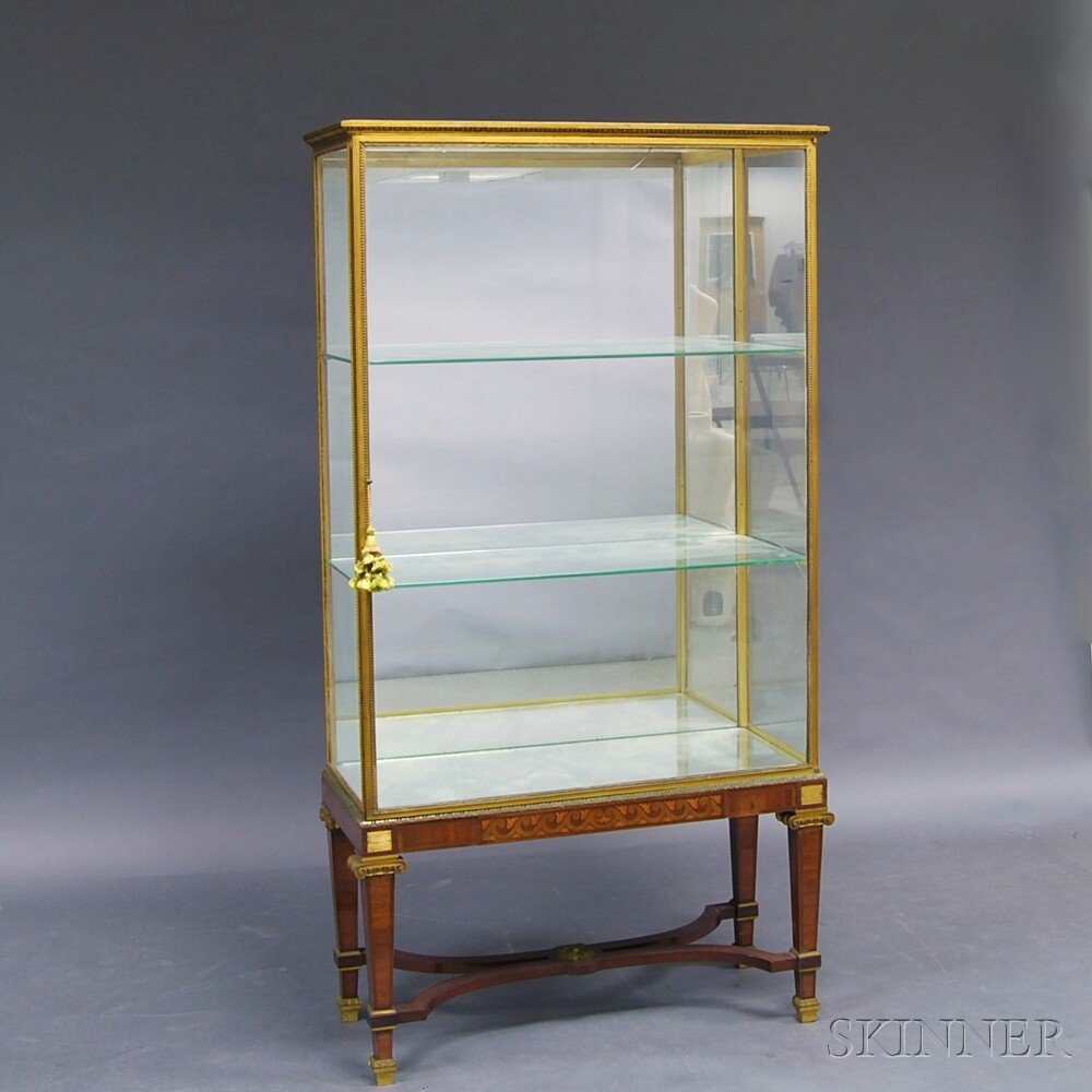 Appraisal: Ormolu-framed and Marquetry-inlaid Display Cabinet ht wd dp in Estimate