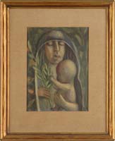 Appraisal: ARA First half of th Century MOTHER AND CHILD Oil