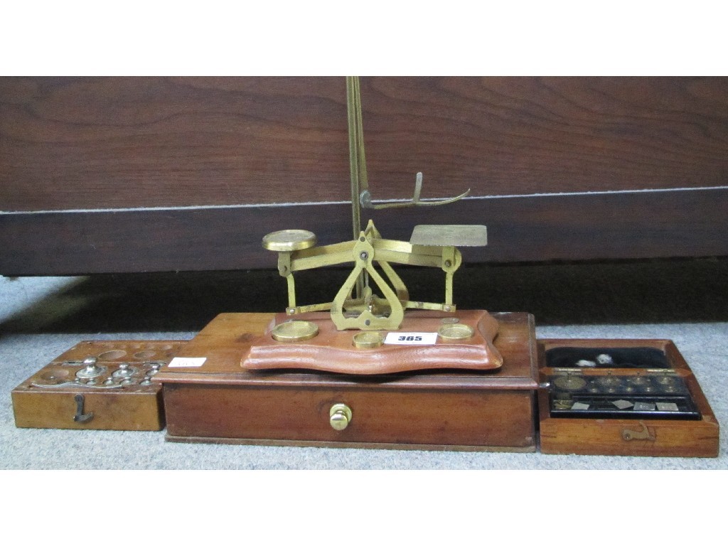 Appraisal: Lot comprising set of jeweller's scales postal scales and two