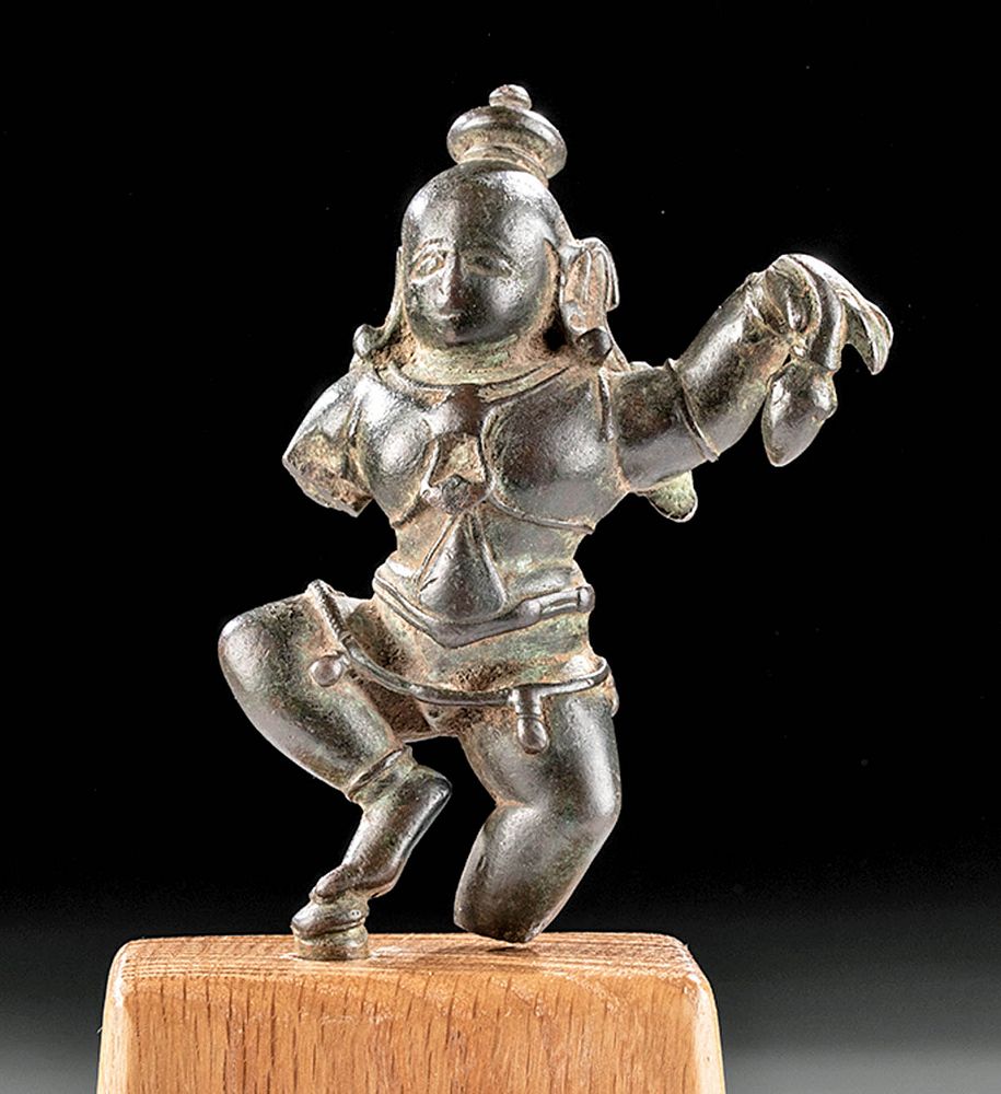 Appraisal: th C Indian Bronze Statuette Dancing Krishna Central Asia India