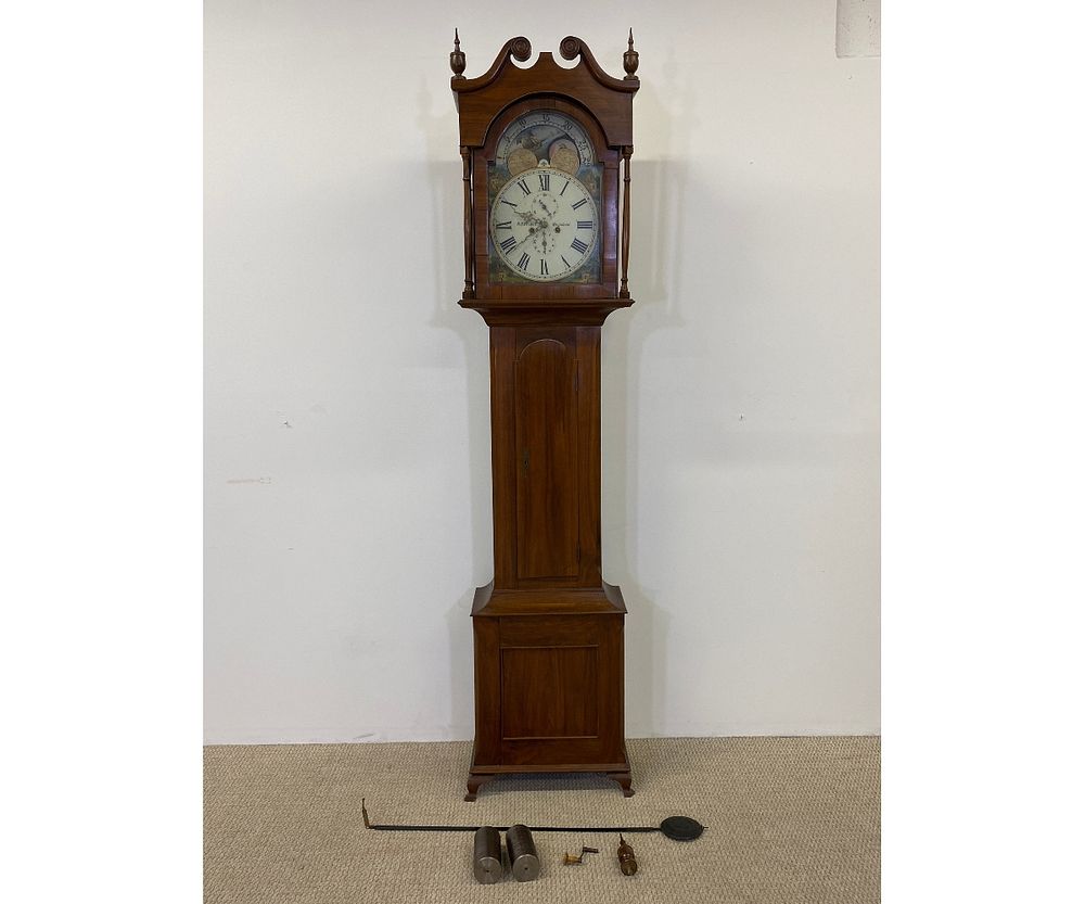 Appraisal: Chippendale Style Tall Case Clock Chippendale style walnut tall case