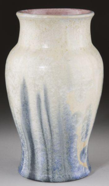 Appraisal: Pisgah Forest Crystalline Vase North Carolina pottery white and blue