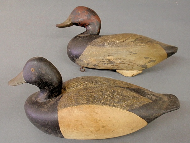 Appraisal: - Carved bluebill decoy signed Chet Reneson Connecticut and a