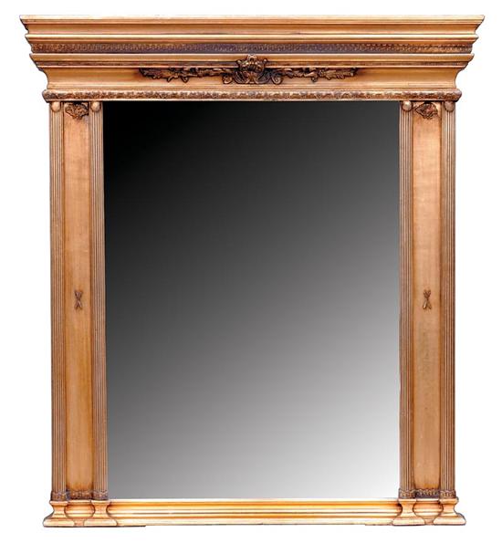 Appraisal: Regency style gilded overmantel mirror molded cornice with rococo style