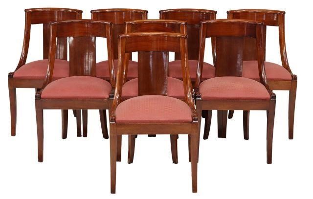 Appraisal: lot of French Empire style mahogany chairs th c rounded