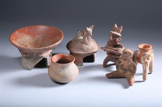 Appraisal: SIX PIECES TEOTIHUACAN MAYAN AND COSTA RICAN POTTERY circa -