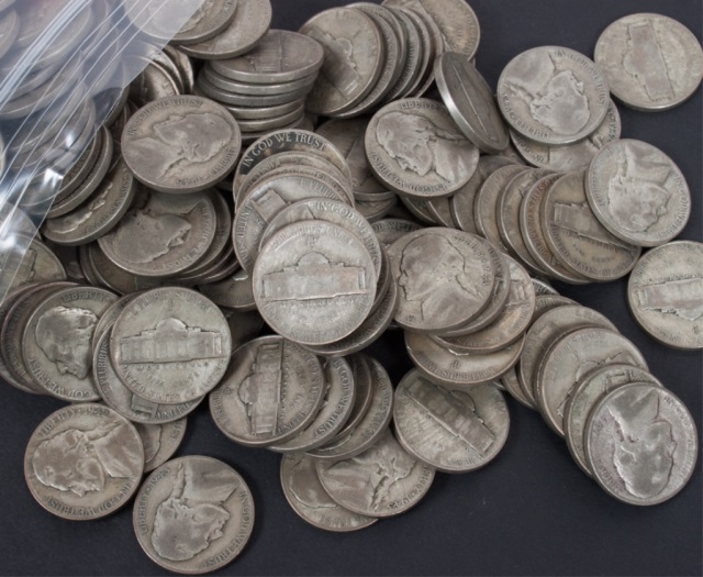 Appraisal: Quantity of World War II silver-alloy -cent piece s various