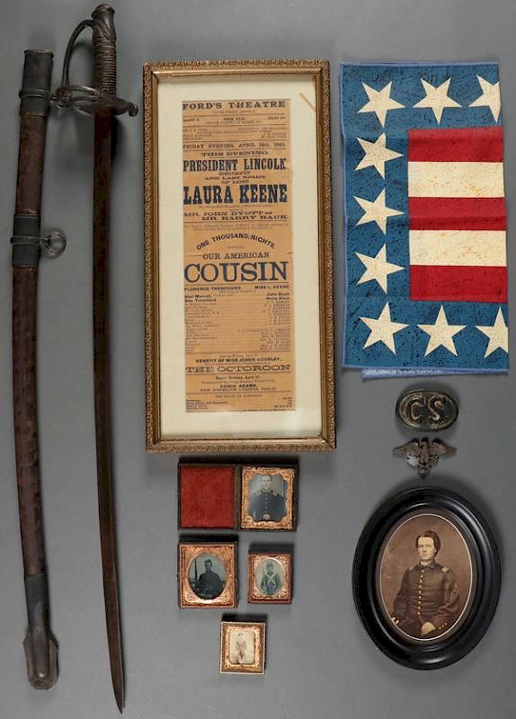 Appraisal: A GROUP OF CIVIL WAR RELATED COLLECTIBLES TH C A