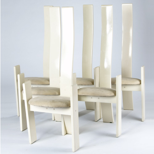 Appraisal: VICO MAGISTRETTI Set of six Golem dining chairs with lacquered