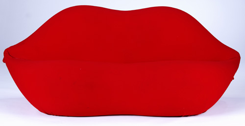 Appraisal: STUDIO GUFRAM Marilyn sofa upholstered in red jersey fabric x