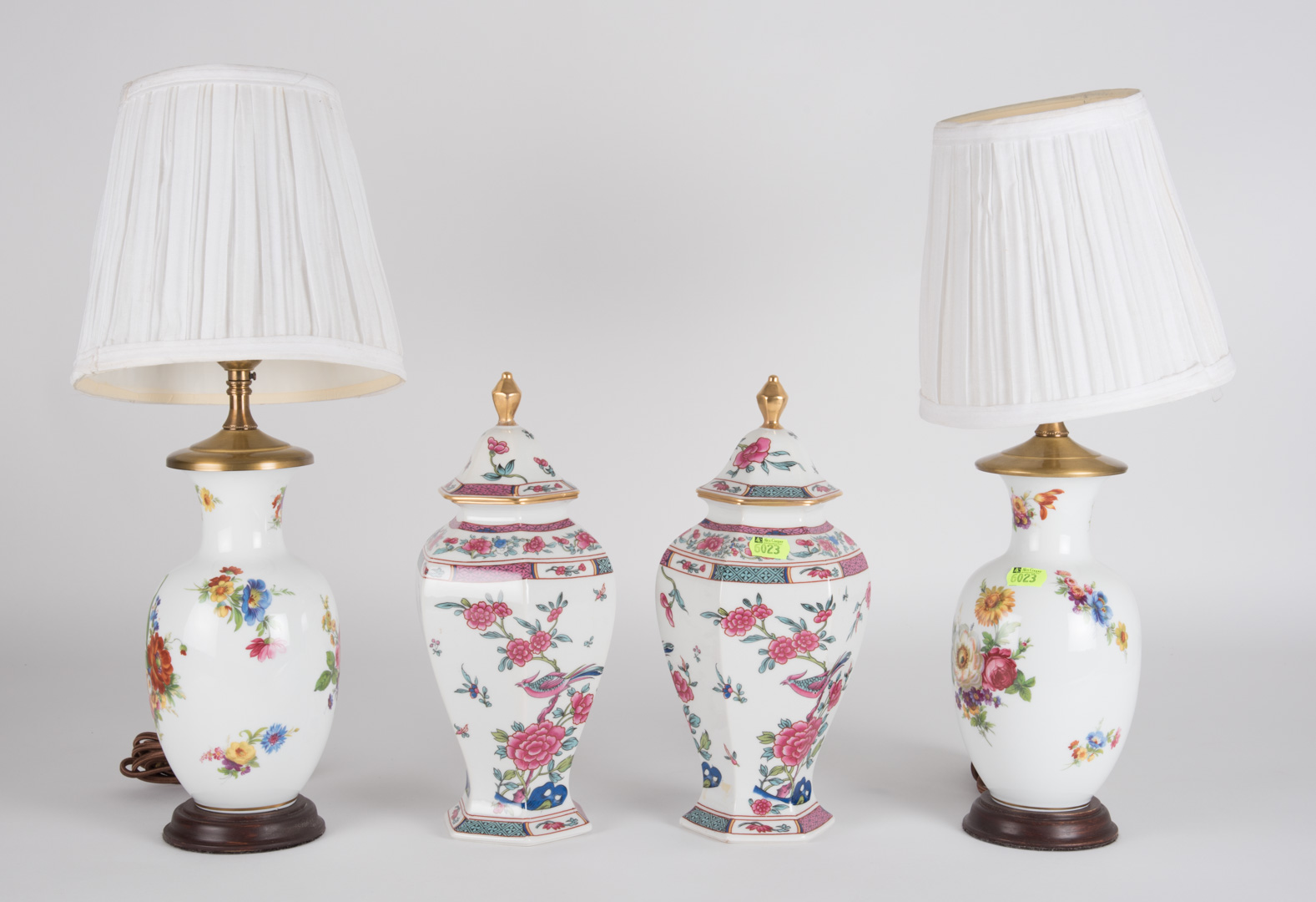 Appraisal: Pr of Limoges urns pr Limoges style table lamps