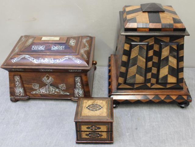 Appraisal: Lot of Vintage Boxes Includes a small mother of pearl