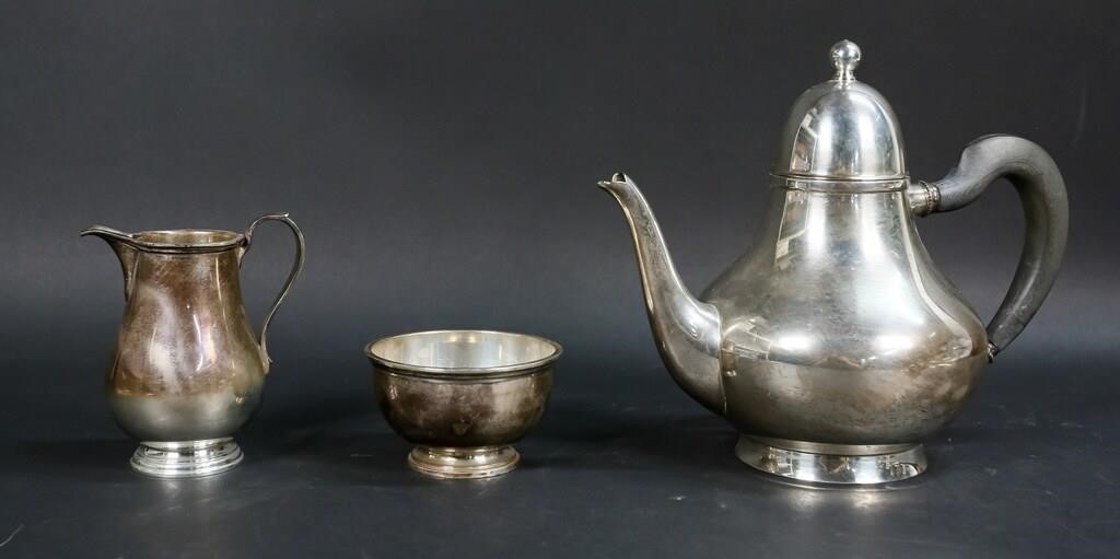 Appraisal: Tiffany Co Makers sterling teapot bowl and creamer Teapot H