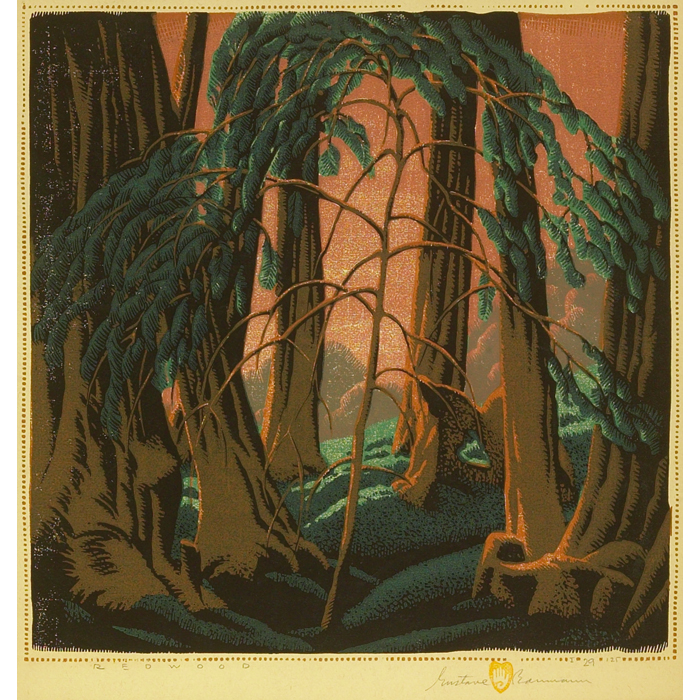 Appraisal: Exceptional Gustave Baumann woodblock Redwood