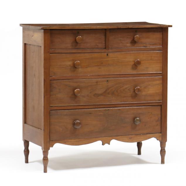 Appraisal: SOUTHERN LATE FEDERAL WALNUT CHEST OF DRAWERS Probably Virginia circa