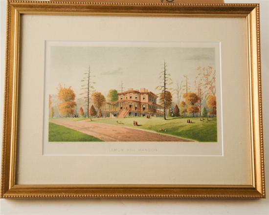 Appraisal: Early Print Lemon Hill Mansion T Sinclair Son Phila Framed