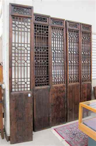 Appraisal: A SET OF SIX CHINESE WOOD DOOR PANELS each having