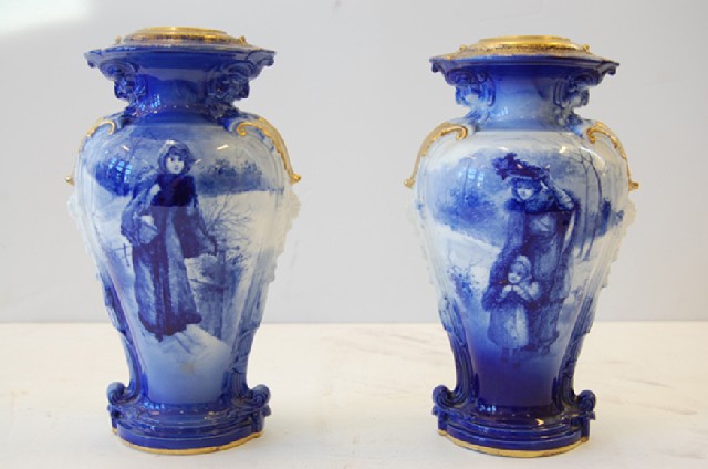 Appraisal: PAIR OF ROYAL DOULTON CHILDRENS SERIES VASES