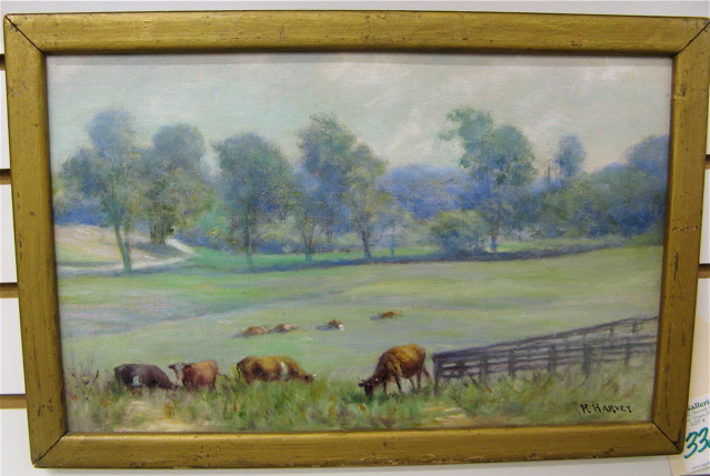 Appraisal: R HARVEY OIL ON PANEL American th th century Pastoral