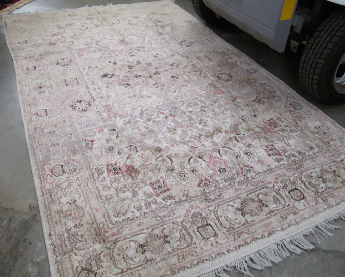 Appraisal: HAND KNOTTED ORIENTAL AREA RUG Indo-Persian faux silk overall floral