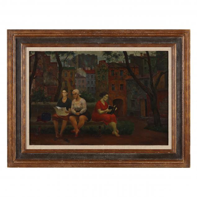 Appraisal: IVAN VASILIEV RUSSIAN TH CENTURY WOMEN READING Oil on board