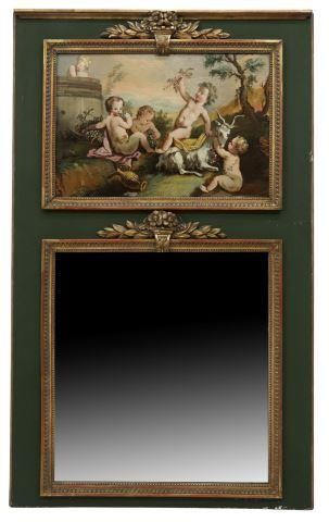 Appraisal: French Louis XVI style trumeau mirror late th c parcel