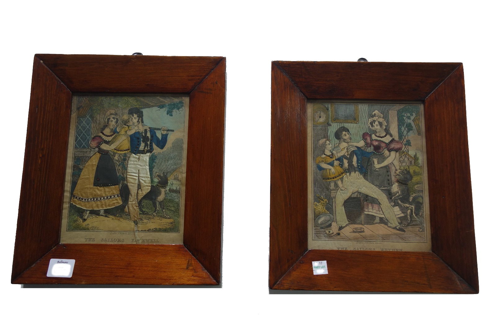 Appraisal: A pair of tinsel pictures first half th century The