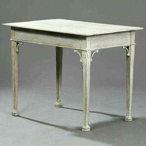 Appraisal: A Swedish Gustavian Painted Birch Side Table circa having a