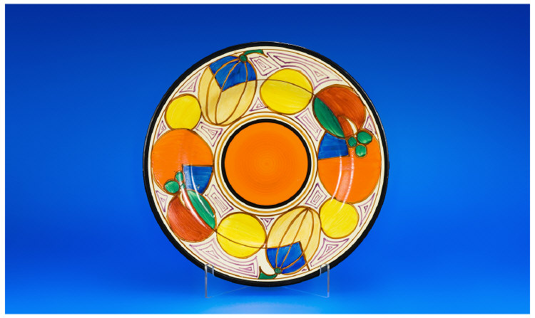 Appraisal: Clarice Cliff Round Plate c Melon orange Design Fantasque Range