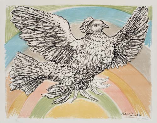 Appraisal: PABLO PICASSO Colombe Volant l'Arc-en-Ciel Color lithograph x mm x