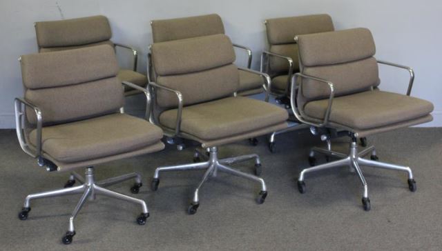 Appraisal: Set of Herman Miller Executive Chairs Gray upholstery Clean and