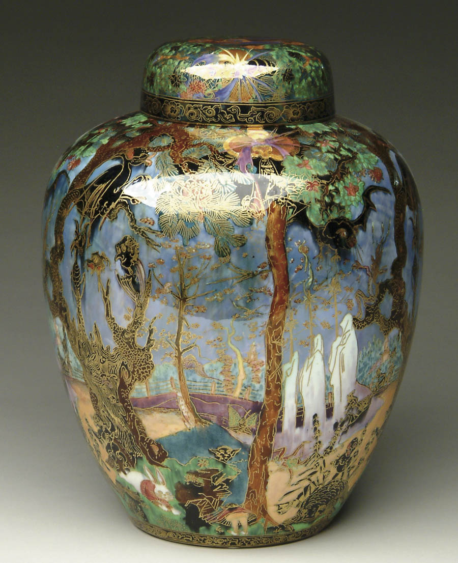 Appraisal: WEDGWOOD FAIRYLAND LUSTRE MALFREY POT Exceptional Wedgwood Fairyland Lustre malfrey