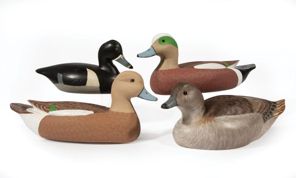 Appraisal: Four Louisiana Carved Decoys incl a ringneck by Adrian Skee