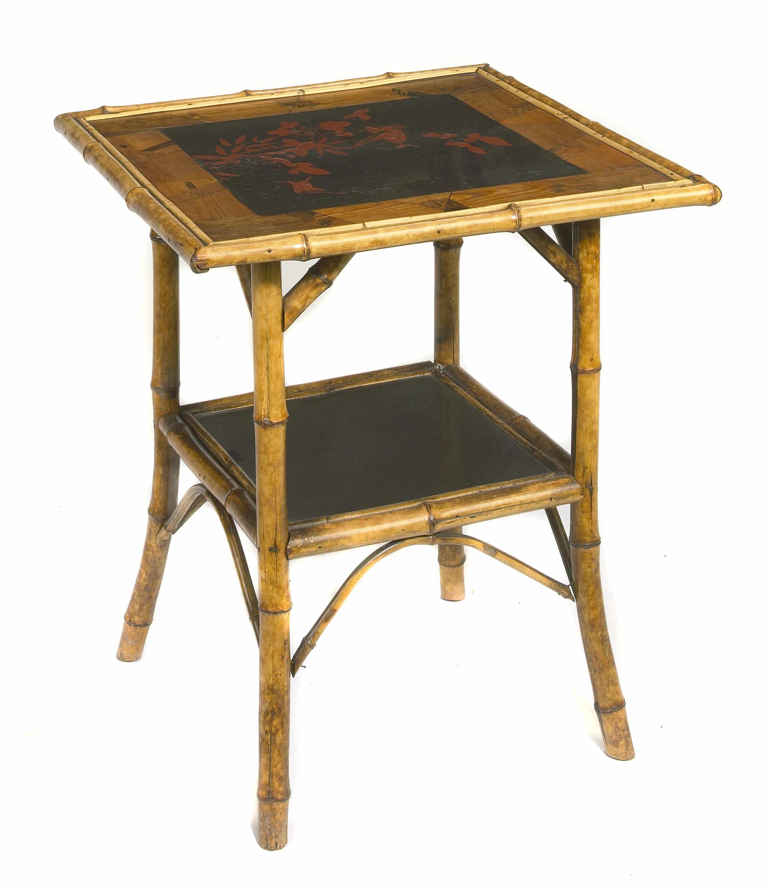 Appraisal: An Aesthetic lacquered and bamboo occasional table in the Japanese