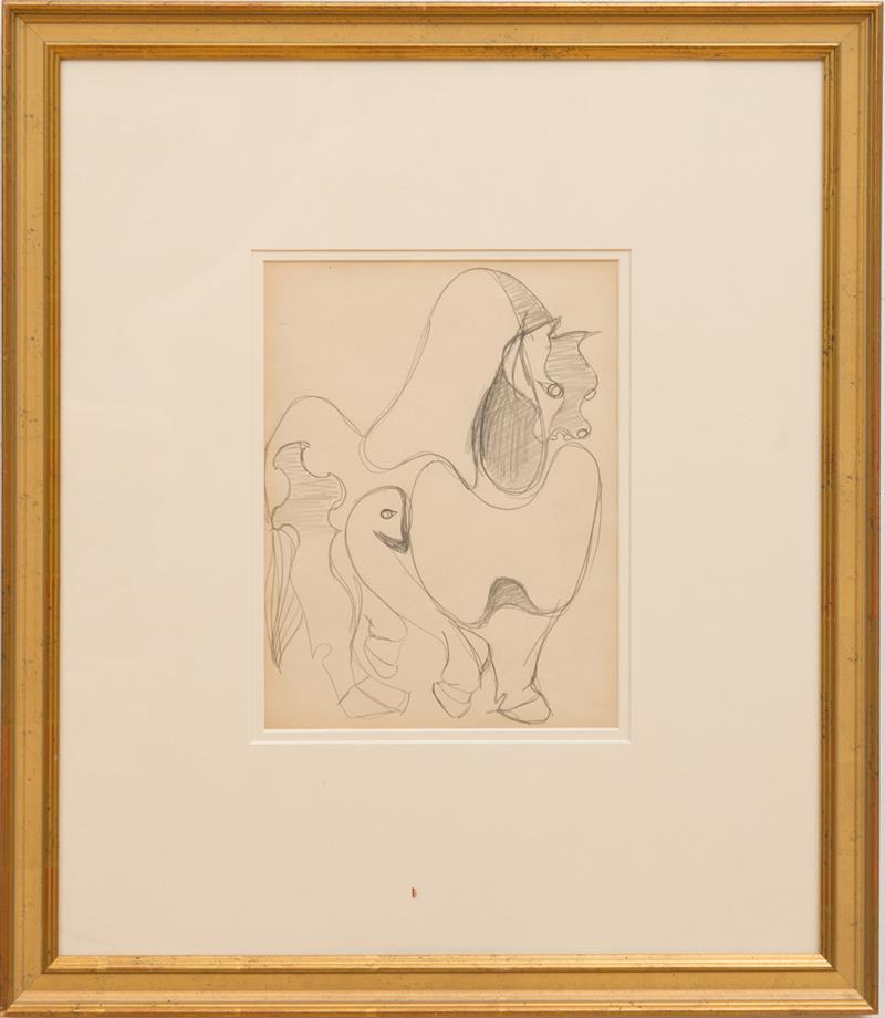 Appraisal: ATTRIBUTED TO ARSHILE GORKY - UNTITLED Pencil on paper unsigned