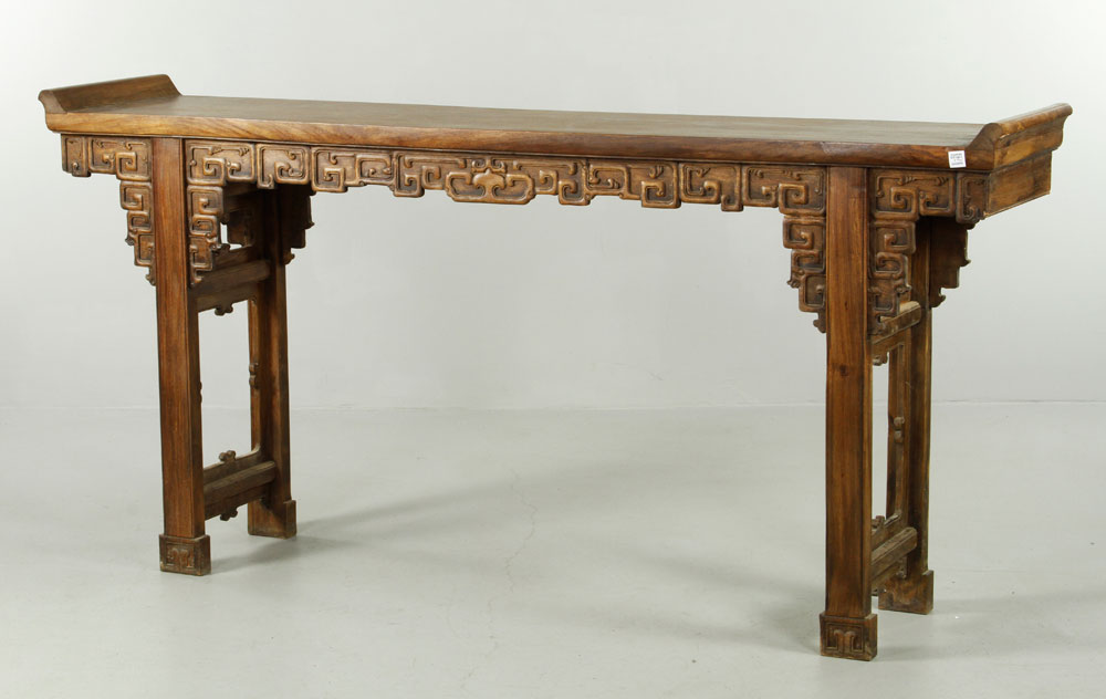 Appraisal: - Chinese Altar Table Heavily carved altar table China huanghuli