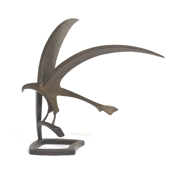 Appraisal: HAND FORGED MODERNIST EAGLE SCULPTURE x x Modernist eagle sculpture