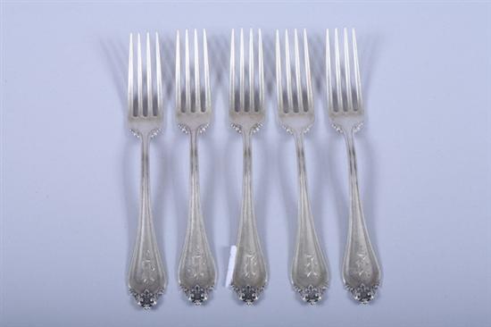 Appraisal: ELEVEN REED BARTON STERLING SILVER FORKS La Perle pattern B