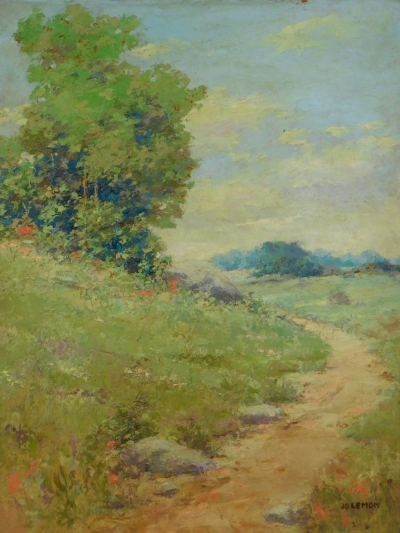 Appraisal: Jo Lemon Plein Air O B Summer Landscape Painting Jo