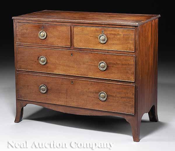 Appraisal: A George III Mahogany Chest of Drawers c reeded top