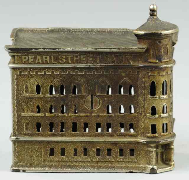 Appraisal: PEARL STREET STILL BANK Cast iron with nickel finish depiction