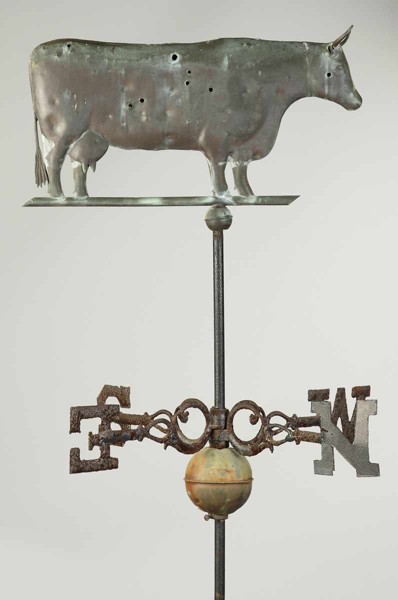 Appraisal: Harris Co Copper Cow Weathervane th cent Stamped Harris Co