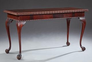 Appraisal: Chippendale Style Carved Mahogany Console Dining T Chippendale Style Carved