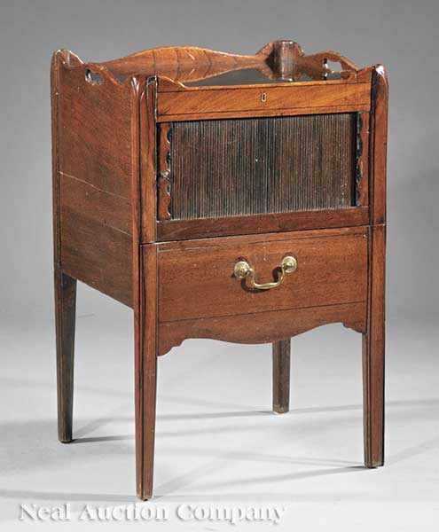 Appraisal: A Georgian Mahogany Commode late th c shaped tray top