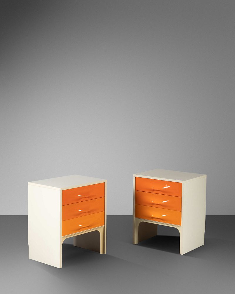 Appraisal: Raymond Loewy French-American - Pair of DF Nightstands Compagnie d'Esthetique