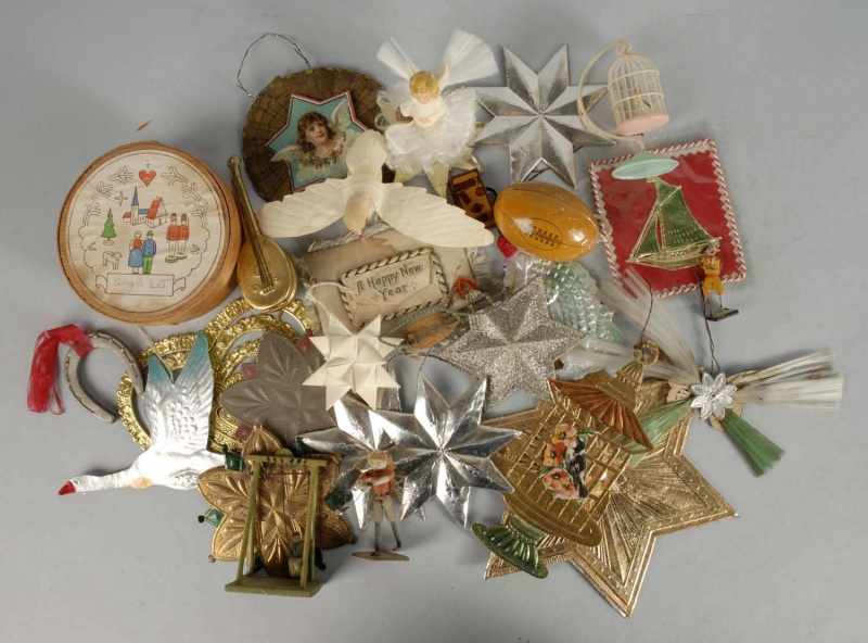 Appraisal: Lot of Miscellaneous Christmas Decorations Description Includes German Dresden pieces