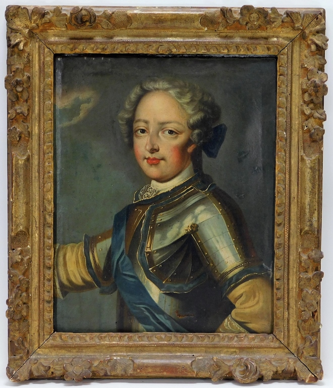 Appraisal: ARISTOCRATIC GENTLEMAN PORTRAIT PAINTING Europe th CenturyNaturalistic depiction of a