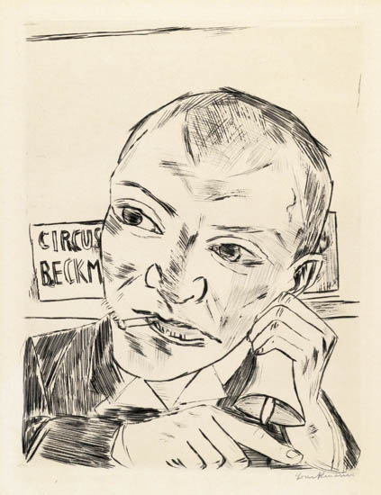 Appraisal: MAX BECKMANN Der Ausrufer Selbstbildnis Drypoint x mm x inches